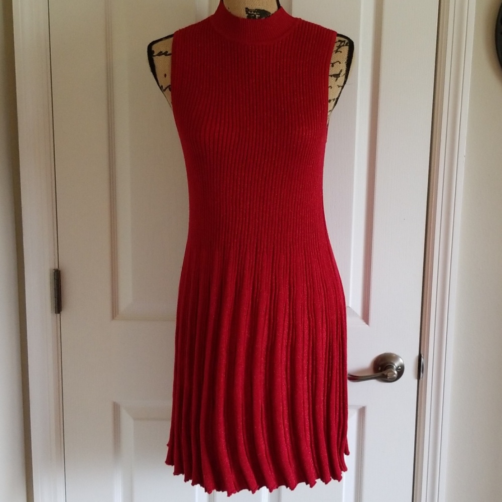 red sparkling sleeveless dress XL